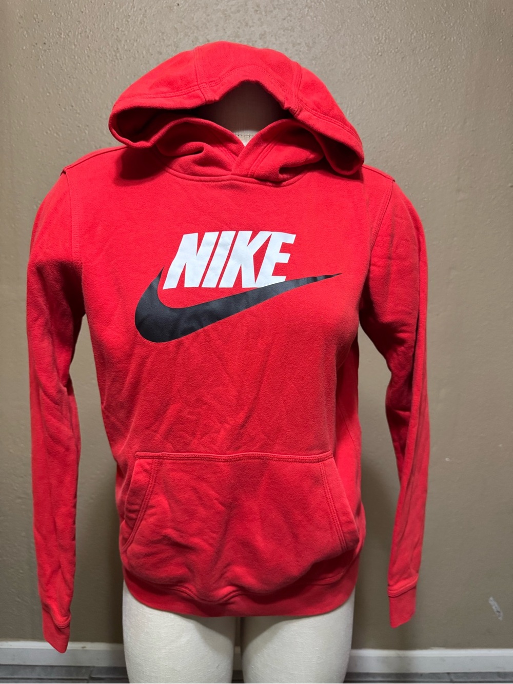 Nike Red Crewneck Logo Hoodie
